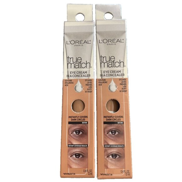 2 PACK Loreal True Match Eye Cream Concealer Dark Circles #C7-8 Dark NEW - Picture 1 of 8
